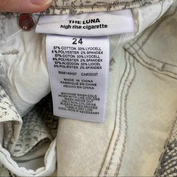 JOE'S The Luna High Rise Cigarette Jean Pristene Snake SZ 24 NWT - Picture 9 of 15